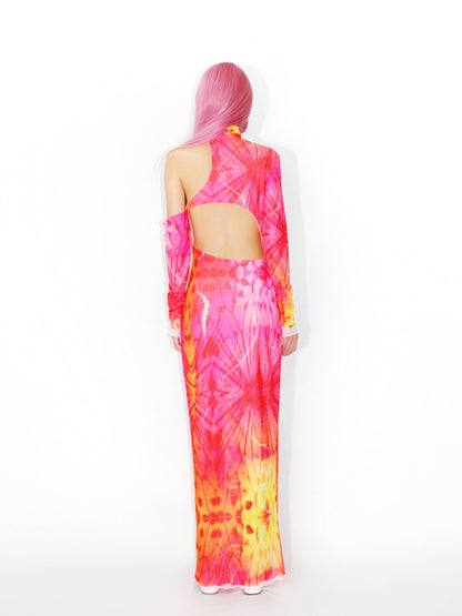 Turtle Neck Backless Dress – Misty Mirage